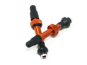 INDUSTRY NINE TUBELESS VALVE KIT ALUMINUM ORANGE 40MM (2 VALVES)