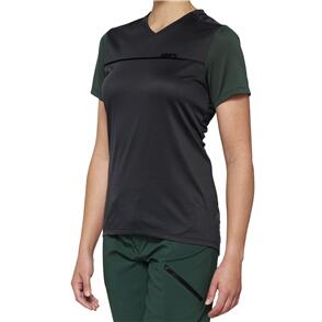 100% RIDECAMP WOMENS JERSEY CHARCOAL/FOREST GREEN 