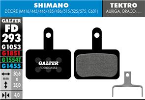 GALFER FD293 BRAKE PADS SHIMANO DEORE, TEKTRO AURIGA G1053 STANDARD