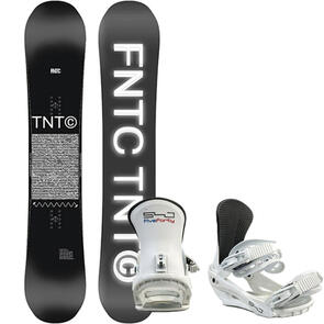 FANATIC TNTC FREQUENCY CAMBER 540 WHITE SNOWBOARD PACKAGE BLACK