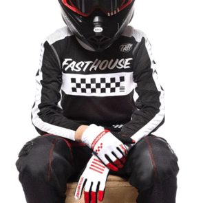 FASTHOUSE YOUTH GRINDHOUSE WAYPOINT JERSEY, BLACK/WHITE