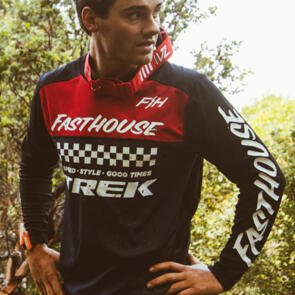FASTHOUSE 2022 ALLOY MESA LONG SLEEVE JERSEY HEATHER RED/NAVY