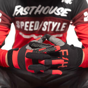 FASTHOUSE 2025 YOUTH SPEED STYLE AKIN GLOVE BLACK/RED