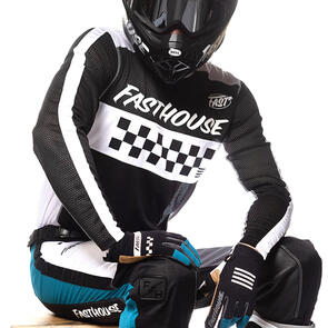 FASTHOUSE GRINDHOUSE WAYPOINT JERSEY, BLACK/WHITE