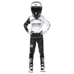 FASTHOUSE YOUTH CARBON ETERNAL JERSEY AND PANTS WHITE BLACK