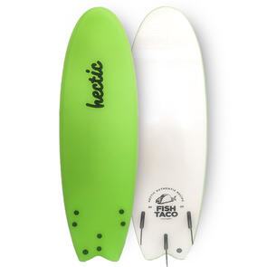 HECTIC BOARD CO 2024 5"8 FISH TACO SOFT TOP SURFBOARD LIME POP