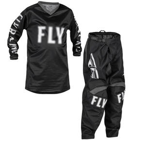 FLY RACING 2023 YOUTH F-16 JERSEY AND PANTS BLACK/WHITE