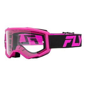 FLY RACING FLY '24 YOUTH FOCUS GOGGLE BLACK/PINK CLEAR LENS