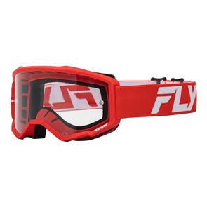 FLY RACING FLY '24 YOUTH FOCUS GOGGLE RED/WHITE CLEAR LENS