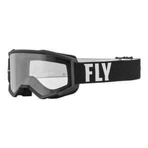 FLY RACING FLY '23 FOCUS YOUTH GOGGLE BLK/WHT CLEAR LENS