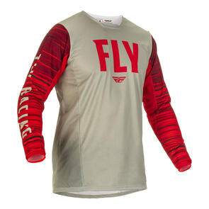 FLY RACING 2022 KINETIC WAVE JERSEY AND PANTS LIGHT GRY/RED