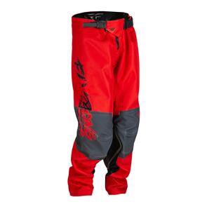 FLY RACING 2023 YOUTH KINETIC KHAOS PANTS BLACK/RED/ GREY