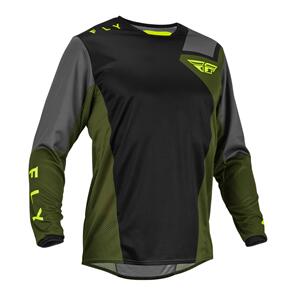 FLY RACING 2023 KINETIC JET JERSEY BLACK/OLIVE GREEN/HI-VIS