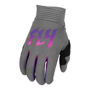 FLY RACING 2024 YOUTH F-16 GLOVES GREY/PINK/PURPLE