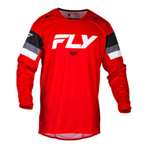 FLY RACING 2024 YOUTH KINETIC PRIX JERSEY RED/GREY/WHITE