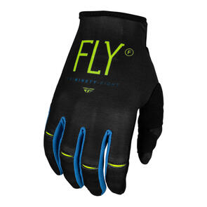 FLY RACING 2024 YOUTH KINETIC GLOVES CHAR/NEON GREEN/TRUE BLUE