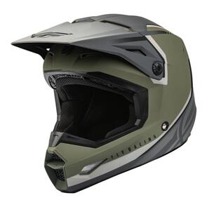 FLY RACING 2023 KINETIC VISION YOUTH HELMET MATTE OLIVE GRN/GRY