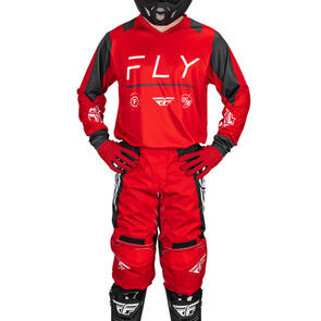 FLY RACING 2024 F-16 JERSEY AND PANTS RED/CHARCOAL/WHITE
