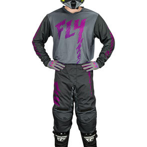 FLY RACING 2024 YOUTH F-16 JERSEY AND PANTS GREY/CHARCOAL/PINK