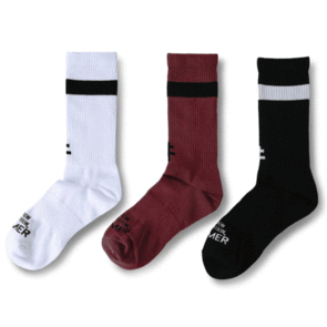 FORMER FRANCHISE SOCK 3PK MULTI BLK/WHT/BURGUNDY