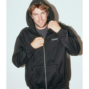 FORMER CLIPPINGS FULL ZIP HOOD BLACK