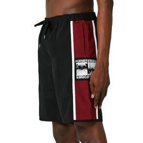 FORMER MANNERS 18' SWIM TRUNK BURGUNDY BLACK