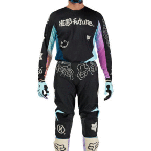 FOX RACING MOTO HELLO FUTURE 180 JERSEY AND PANTS BLACK