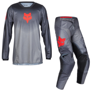 FOX RACING MOTO 2024 YOUTH 180 INTERFERE JERSEY AND PANTS [GREY/RED]