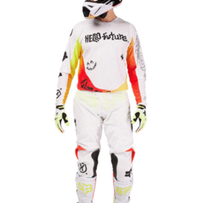 FOX RACING MOTO 2025 MX 180 HELLO FUTURE JERSEY AND PANTS WHITE
