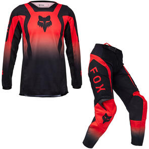 FOX RACING MOTO 2025 YOUTH 180 LEAN JERSEY AND PANTS [FLO RED]