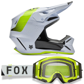 FOX RACING MOTO 2026 MX V3 TINE HELMETAND GOGGLES WHITE