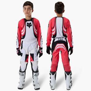 FOX RACING MOTO 2027 YOUTH 180 DRAFT JERSEY AND PANTS WHITE