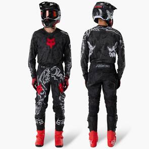 FOX RACING MOTO 2027 180 ABYSS JERSEY AND PANTS BLACK