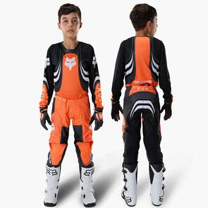 FOX RACING MOTO 2027 YOUTH 180 DRAFT JERSEY AND PANTS SUNBURST