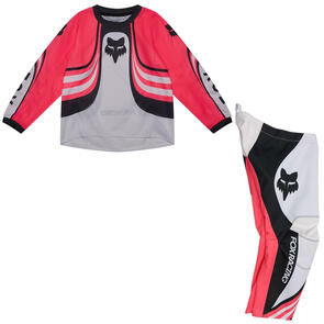 FOX RACING MOTO 2027 KIDS 180 DRAFT JERSEY AND PANTS WHITE PINK