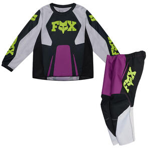 FOX RACING MOTO 2027 KIDS 180 RAID JERSEY AND PANTS PURPLE LAVA