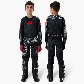 FOX RACING MOTO 2027 YOUTH 180 ABYSS JERSEY AND PANTS BLACK