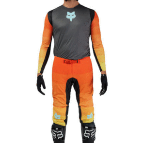 FOX RACING MOTO MX FLEXAIR GRID JERSEY AND PANTS BLACK/ORANGE