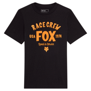 FOX RACING YOUTH SLOGAN SS TEE BLACK ORANGE