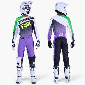 FOX RACING MOTO 2026 MX 180 KAWASAKI JERSEY AND PANTS PURPLE/WHITE