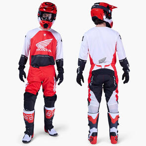 FOX RACING MOTO 2026 MX 180 HONDA JERSEY AND PANTS FLUORESCENT RED