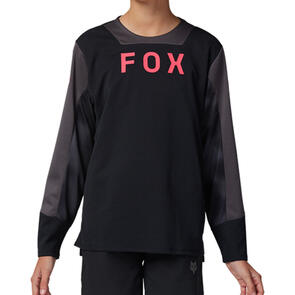 FOX RACING 2025 YOUTH DEFEND LS JERSEY TAUNT [BLACK]