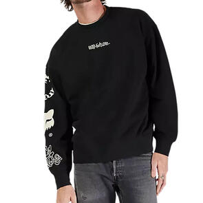 FOX RACING HELLO FUTURE OVERSIZED FLEECE CREW BLACK