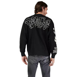 FOX RACING HELLO FUTURE OVERSIZED FLEECE CREW BLACK