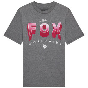 FOX RACING YOUTH BLOCK SS TEE HEATHER DARK GREY