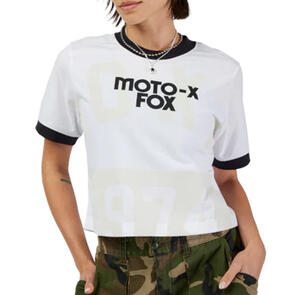 FOX RACING LIFESTYLE WOMENS CIRCA 74 RINGER SS TEE WHITE