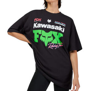 FOX RACING LIFESTYLE WOMENS FOX X KAWI OVERSIZED SS TEE BLACK