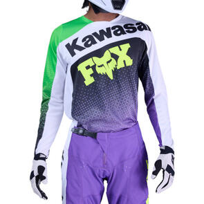 FOX RACING MOTO 2026 MX 180 KAWASAKI JERSEY AND PANTS PURPLE/WHITE