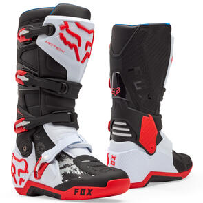 FOX RACING MOTO 2026 MX MOTION BOOTS WHITE/FLUORESCENT RED