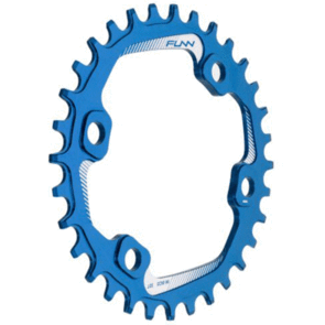 FUNN SOLO 96 NARROW-WIDE CHAIN RING BLUE AL7075, SHIMANO ASYMMETRIC 96MM BCD